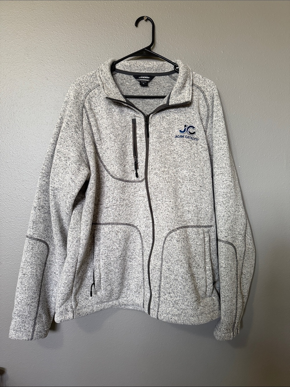 JC Crewneck Full-Zip Heather Gray Sweater Jacket